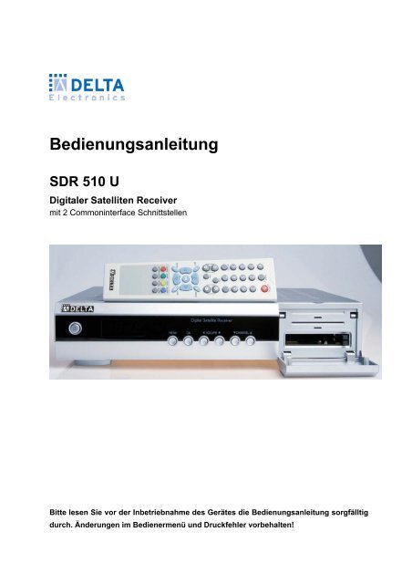 SDR 510U Anleitung - DCT Delta