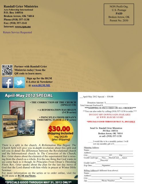 April-May 2012 Magazine - Randall Grier Ministries