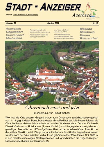 Ohrenbach einst und jetzt - Stadt Auerbach