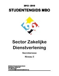 MBO studiegids niv 3 Secretaresse 2012 - 2013.