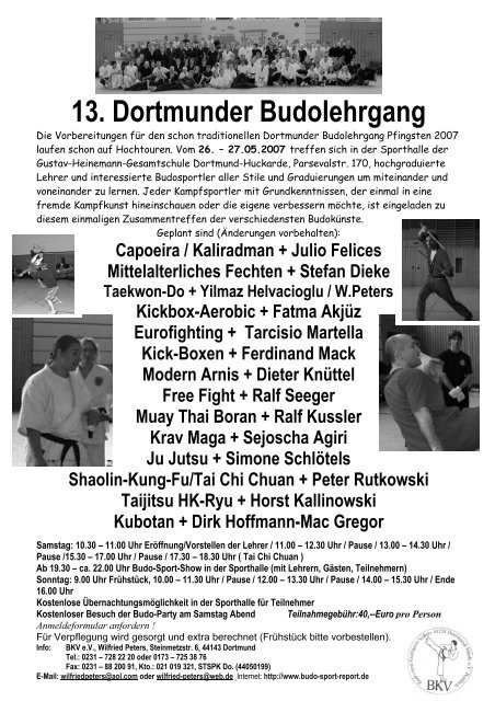 budoka 03 2007 - Dachverband für Budotechniken Nordrhein ...