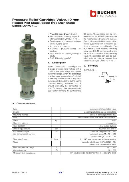 DVPAâ1 - BUCHER HYDRAULICS