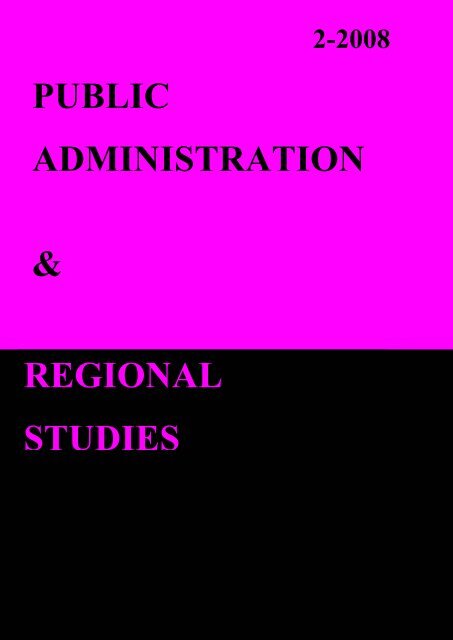 public admi istratio & regio al studies - Facultatea de Drept ...
