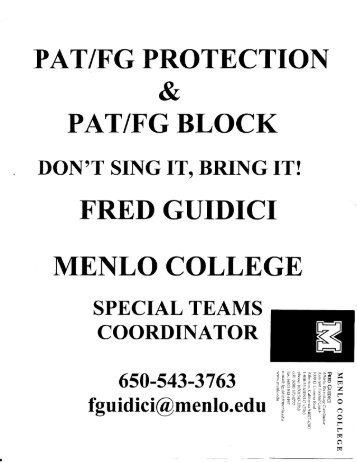 pat/fg protection pat/f lock fred guidici menlo college