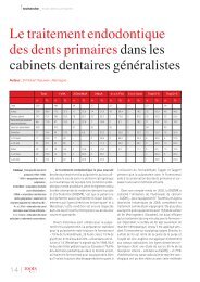 Le traitement endodontique des dents primaires dans les cabinets ...