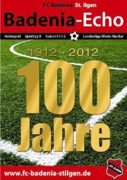 Stadionheft Ausgabe 4 - FC Badenia St. Ilgen