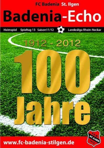 Stadionheft Ausgabe 6 - FC Badenia St. Ilgen