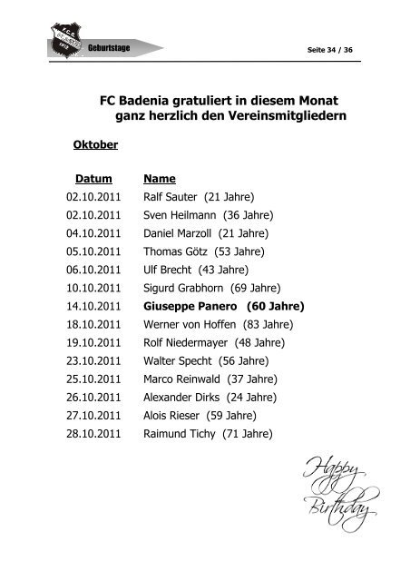 Stadionheft Ausgabe 6 - FC Badenia St. Ilgen