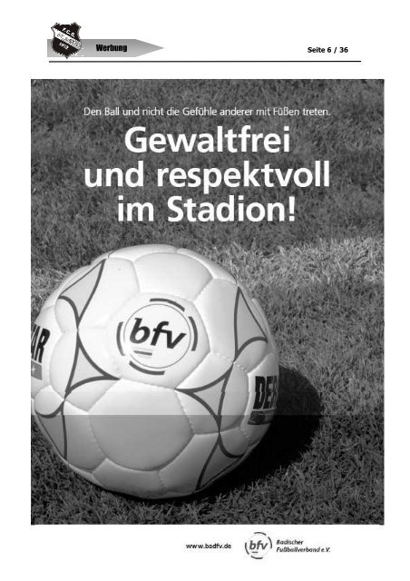 Stadionheft Ausgabe 6 - FC Badenia St. Ilgen