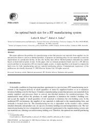 An optimal batch size for a JIT manufacturing system