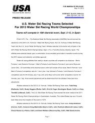 US Water Ski Racing Teams Selected For 2013 ... - USA Water Ski