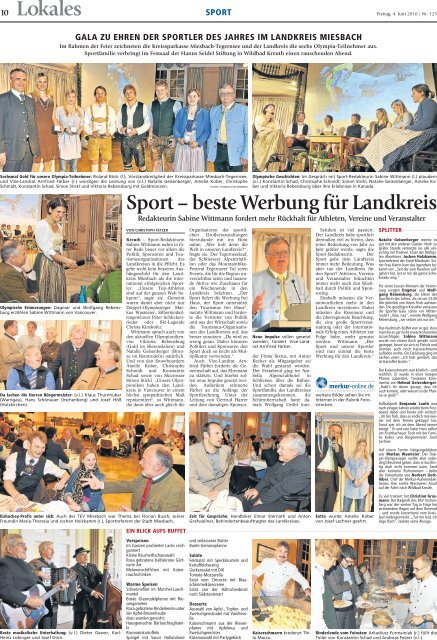 Gala zu Ehren der Sportler im Landkreis Miesbach - Natalie ...
