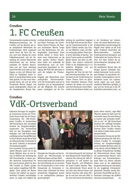 VdK-Ortsverband - Mein Verein - Nordbayerischer Kurier