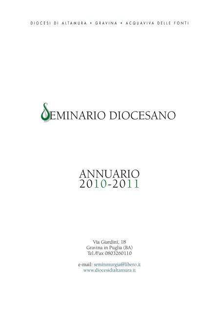 Anno 2010 - 2011 - Diocesi Altamura - Gravina - Acquaviva delle Fonti