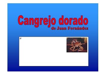 Antecedentes generales cangrejo dorado. - Imarpe