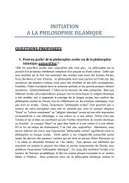 INITIATION A LA PHILOSOPHIE ISLAMIQUE - CUEA