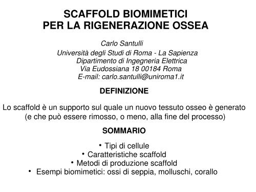 Scaffold biomimetici - carlo santulli home page
