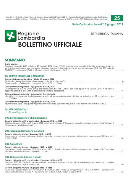 bollettino ufficiale - Agenda Digitale Lombarda - Regione Lombardia