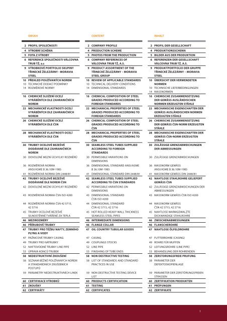 Katalog bezeÅ¡vÃ½ch trubek (pdf) - TÅineckÃ© Å¾elezÃ¡rny