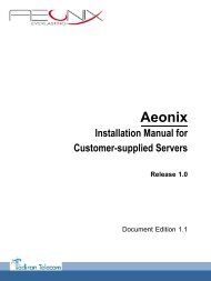 Aeonix (Release 1.0) Installation Manual for - Tadiran Telecom