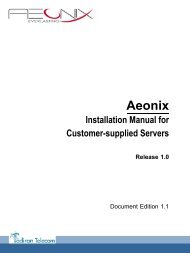 Aeonix (Release 1.0) Installation Manual for ... - Tadiran Telecom