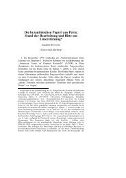 Die byzantinischen Papyri aus Petra: Stand der Bearbeitung und ...