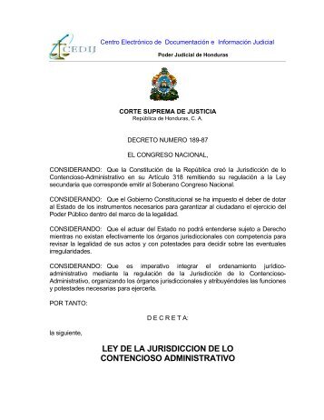 ley de la jurisdicciÃ³n de lo contencioso administrativo - Poder Judicial