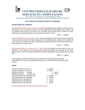 centro especializado de servicio en computacion - SPAUACh