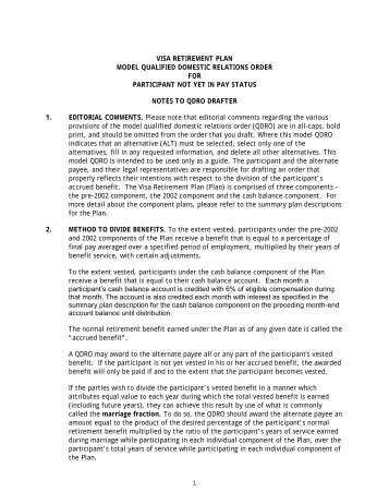 Qualified domestic relations order stock options