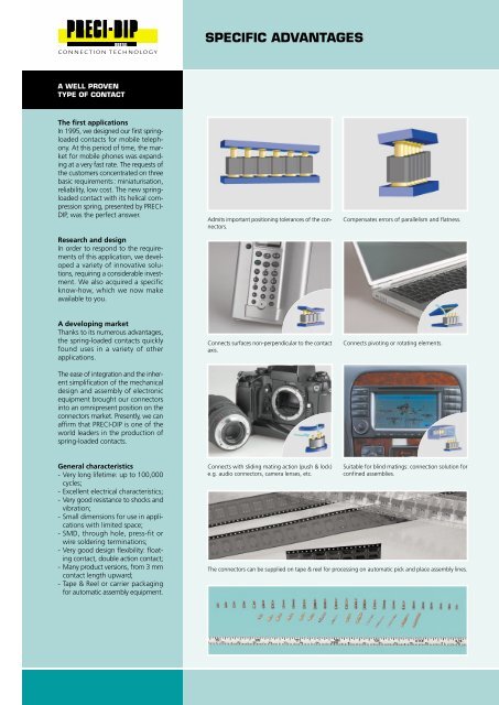 THE SPRING- LOADED CONTACT - PRECI-DIP SA