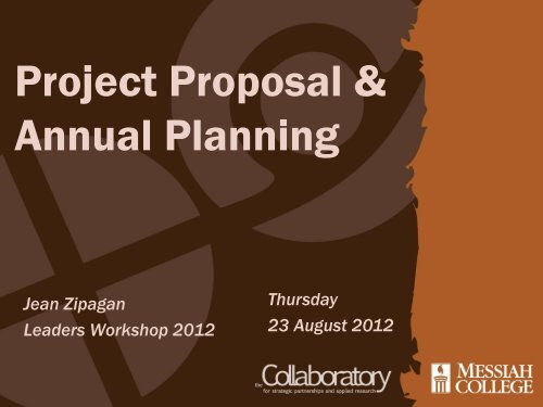 Project Proposal & Annual Planning