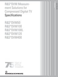 R&S®DVM Measure- ment Solutions for Compressed Digital TV ...