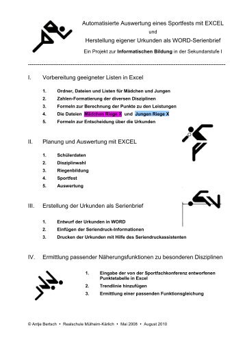 Auswertung eines Sportfests mit Excel - Anberit.de