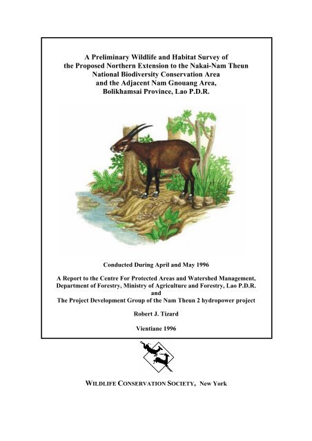A Preliminary Wildlife and Habitat Survey of the Proposed Northern ...