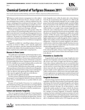 Chemical Control of Turfgrass Diseases - University of Kentucky