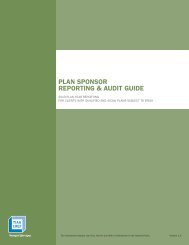 Plan Sponsor Reporting & Audit Guide - TIAA-CREF