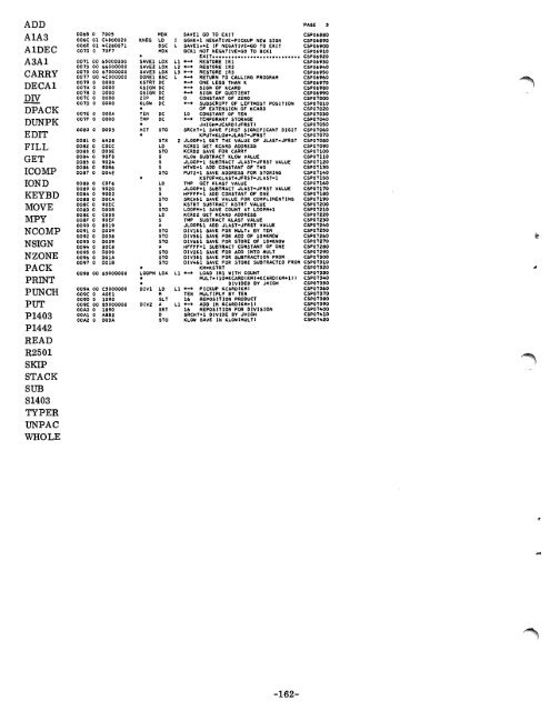 1130 Commercial Subroutine Package - All about the IBM 1130 ...