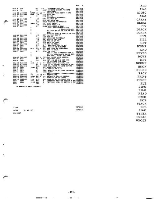 1130 Commercial Subroutine Package - All about the IBM 1130 ...