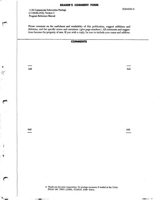 1130 Commercial Subroutine Package - All about the IBM 1130 ...