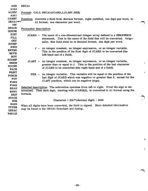 1130 Commercial Subroutine Package - All about the IBM 1130 ...