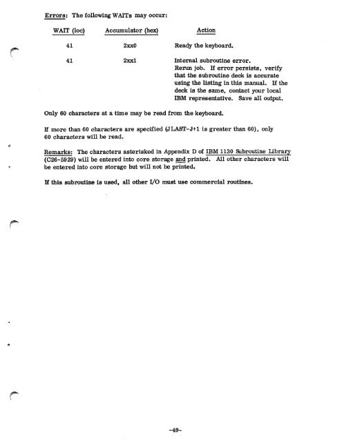 1130 Commercial Subroutine Package - All about the IBM 1130 ...