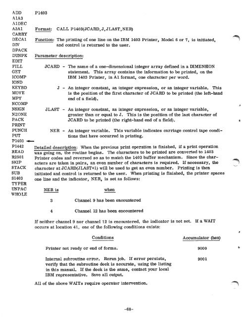 1130 Commercial Subroutine Package - All about the IBM 1130 ...