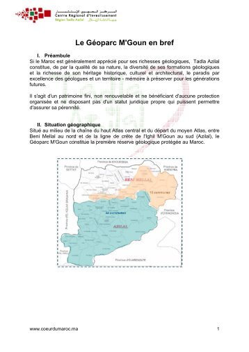 GÃ©oparc M'Goun - Centre RÃ©gional d'Investissement Tadla-Azilal