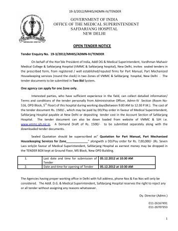 government of india office of the medical superintendent safdarjang ...
