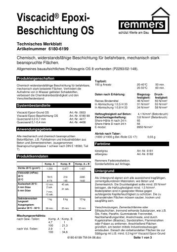 Viscacid® Epoxi- Beschichtung OS - Remmers