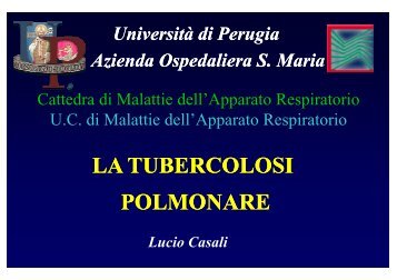 Tubercolosi primaria - FacoltÃ  di Medicina e Chirurgia