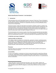 National Qualifications Framework - Level descriptors