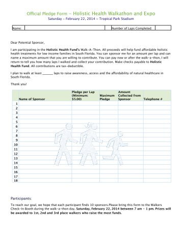 FINAL Walkathon Pledge Form 2014.pdf - Holistic Health Walk