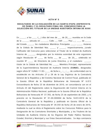 acta n° 5 resultados de la evaluación de la cuarta etapa (entrevista ...