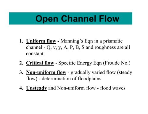 open channel flow adalah
